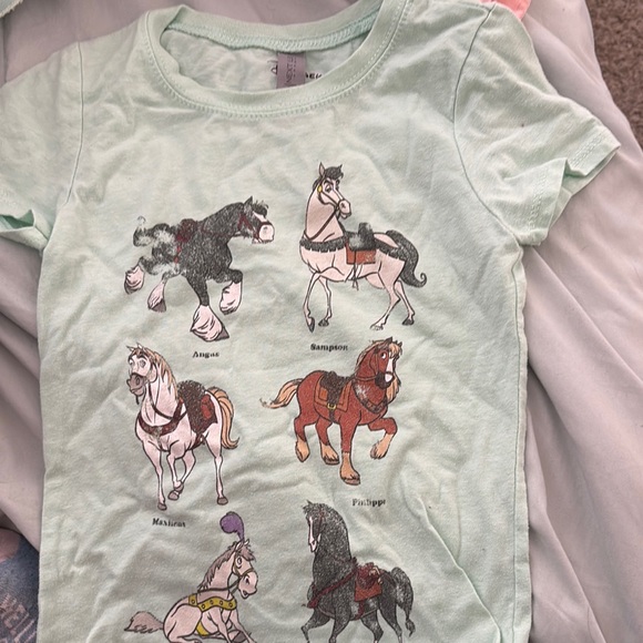 Neon Floral Horses Kids' T-shirt (USA Size)